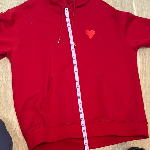 Red Heart Embroidered Men's Hoodie - Picture 7 of 9